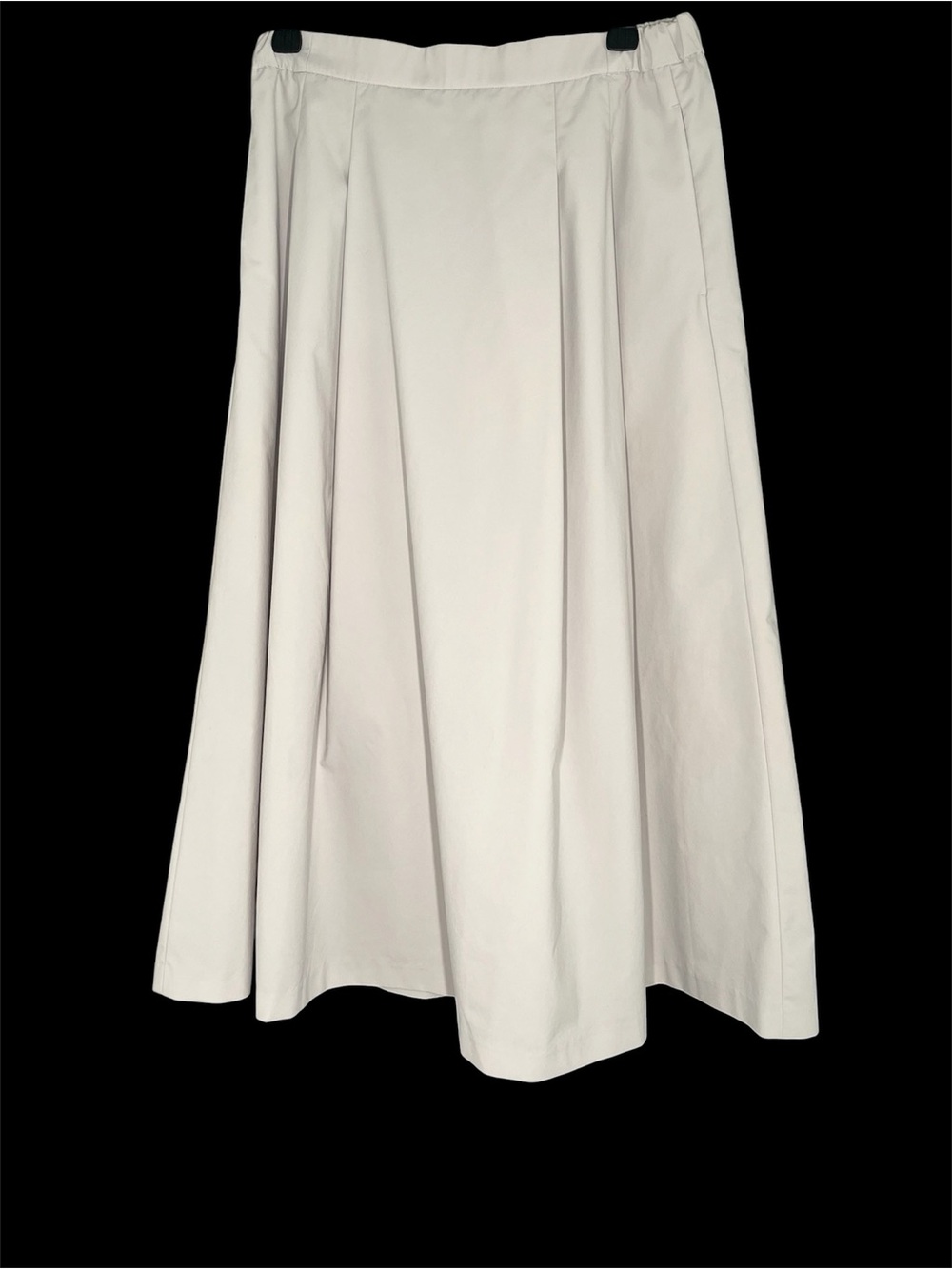 UNIQLO Light Gray Volume Tucked Skirt L Pleated Elastic Waist Pockets